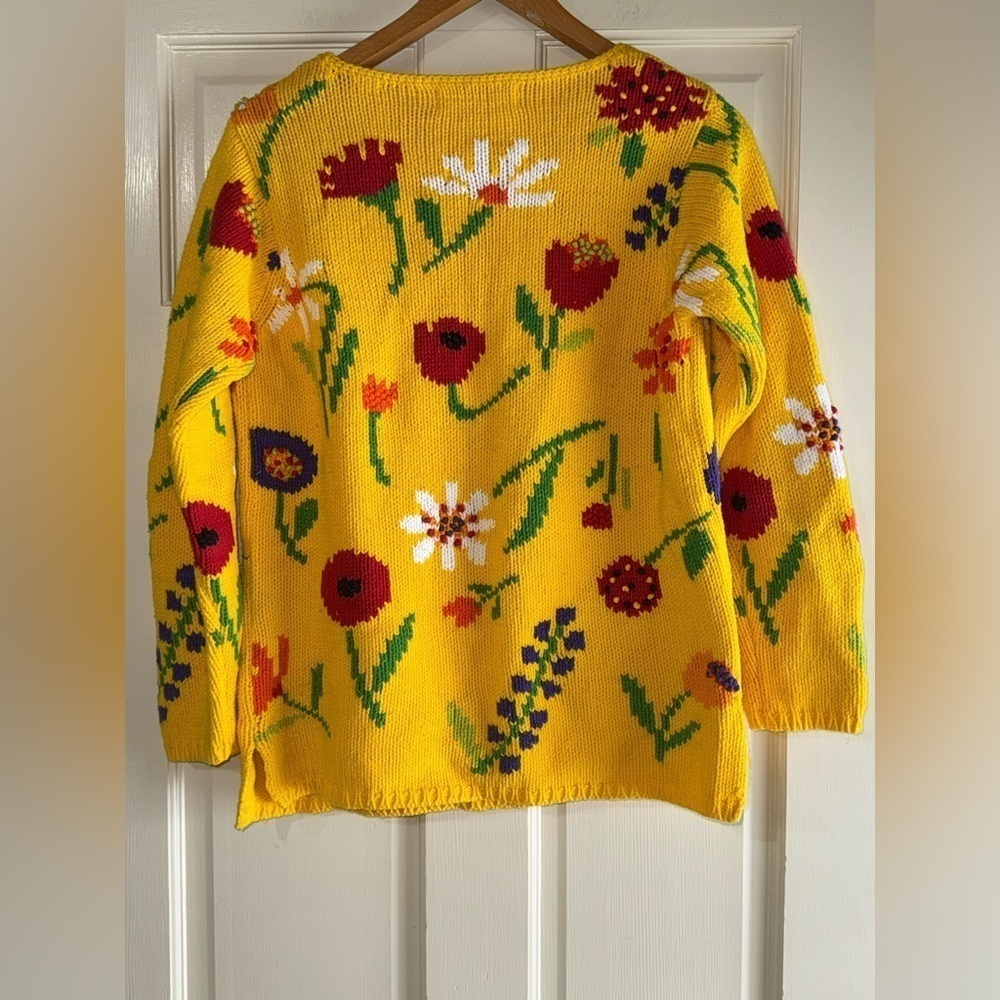Vintage 1990s Marisa Christina Maximalist Floral Sweater Small - Picture 2 of 3